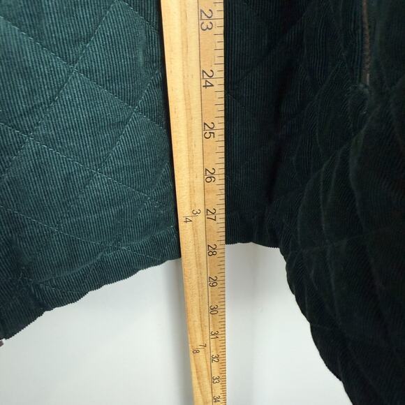 Cj Banks Bomber Jacket Women's 3X Kelly Green Quilted Corduroy Full Zip Outdoor - Picture 7 of 7